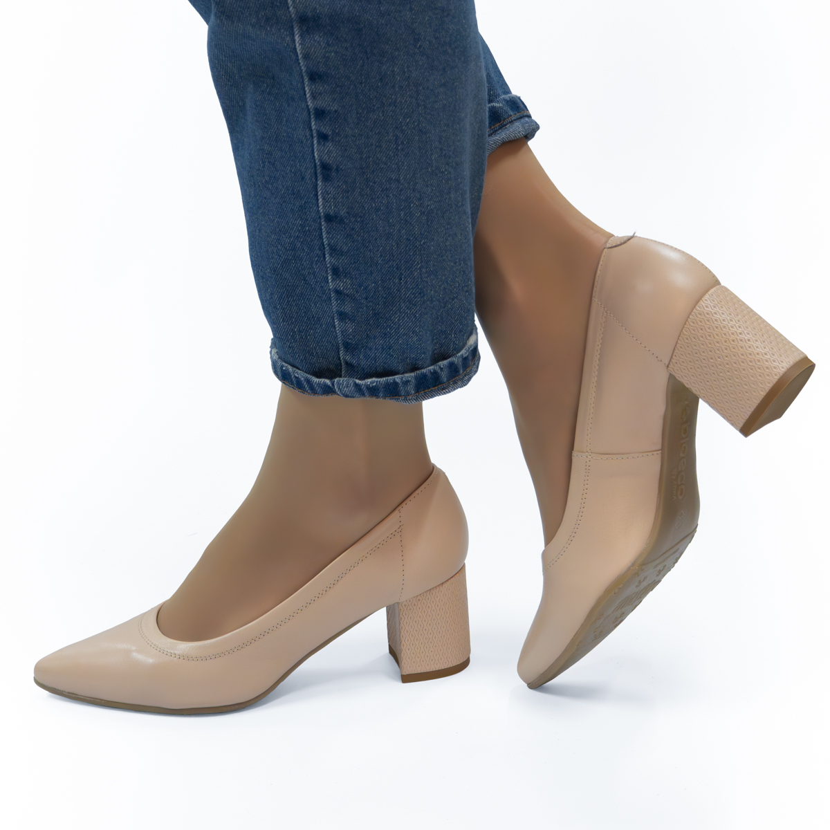  Beige leather pumps 5841 Bioeco by Arka