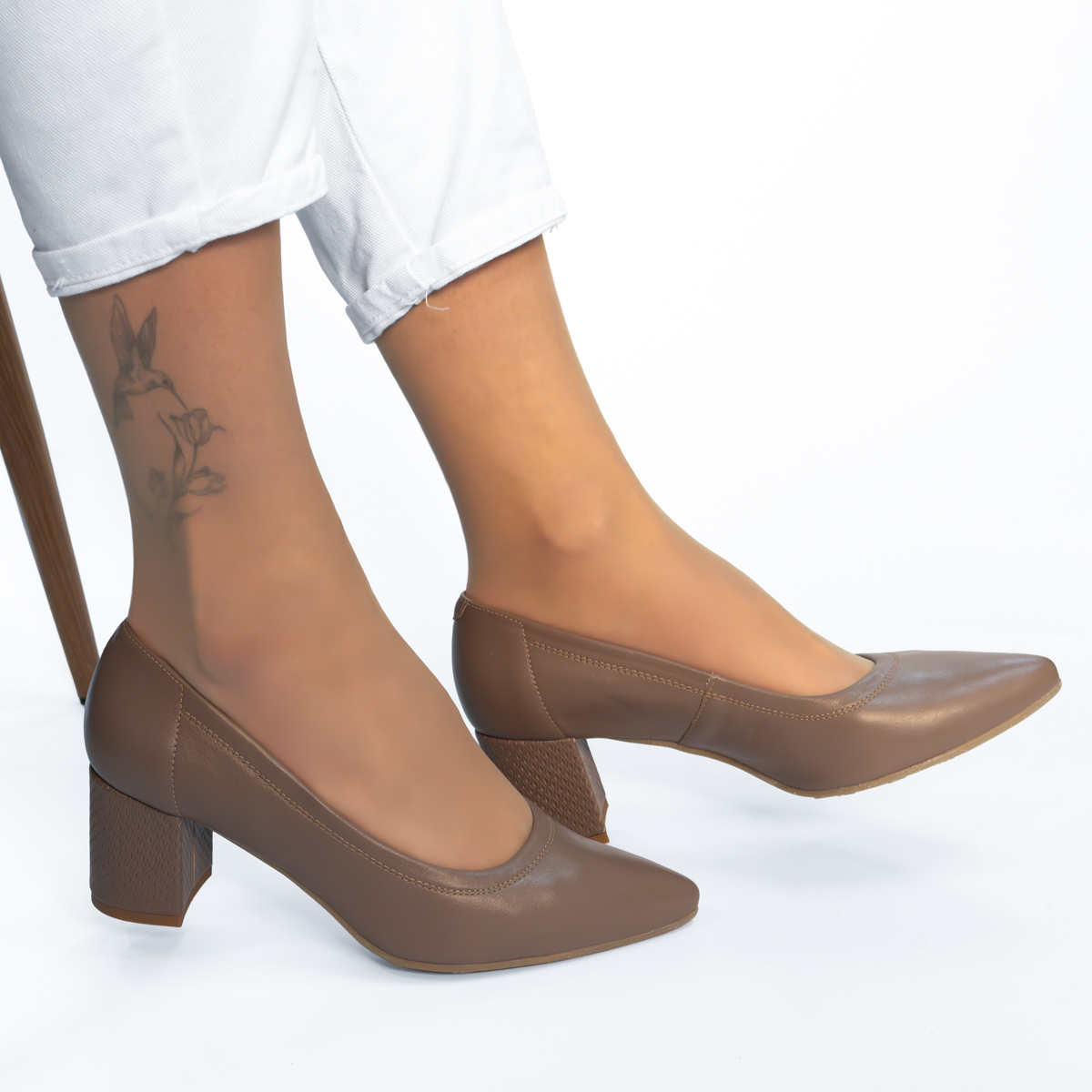  Cappuccino leather pumps 5841 Bioeco by Arka