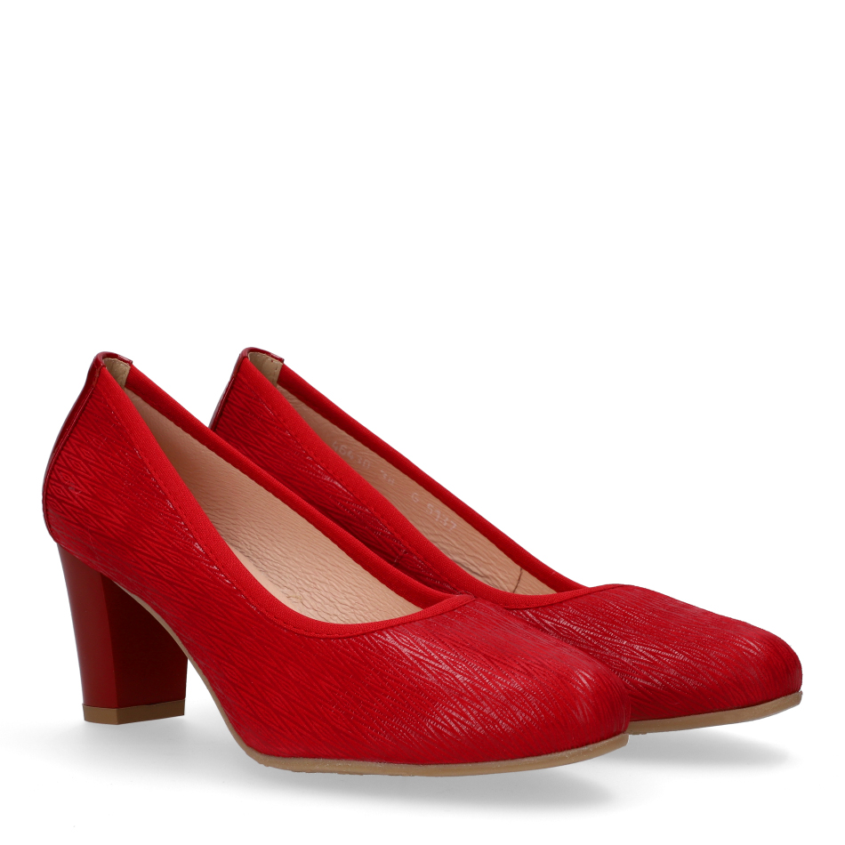  Red leather pumps 5137 Bioeco by Arka