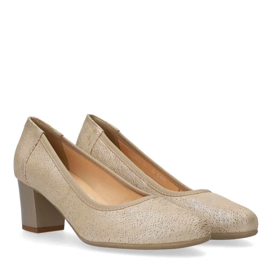  Beige leather pumps 5175 Bioeco by Arka