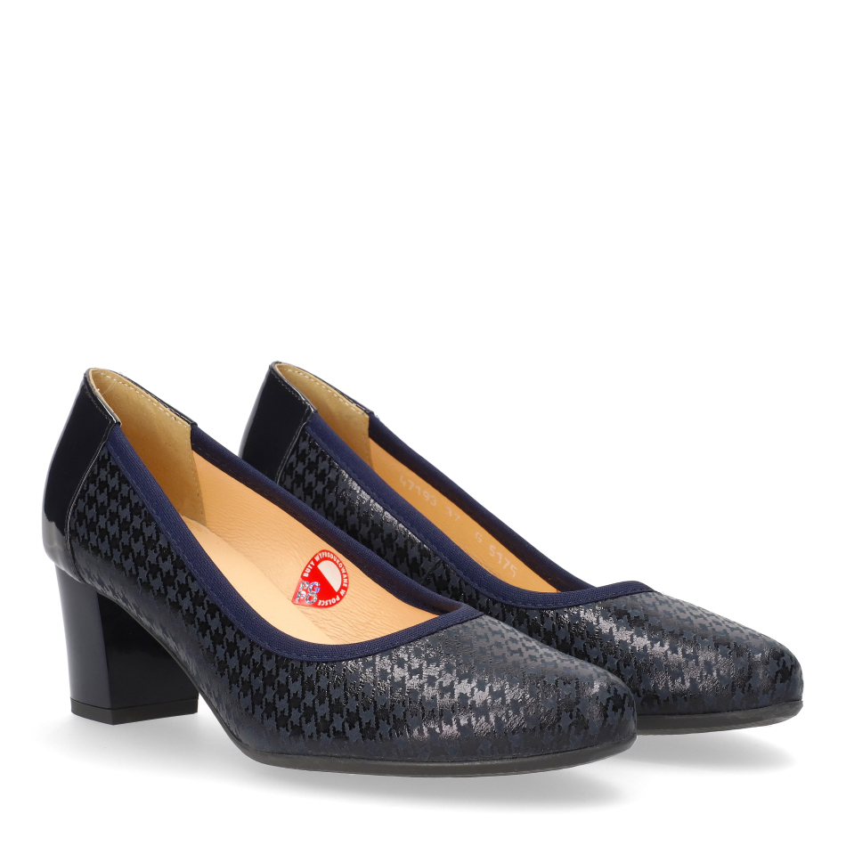  Navy blue leather pumps 5175 Bioeco by Arka