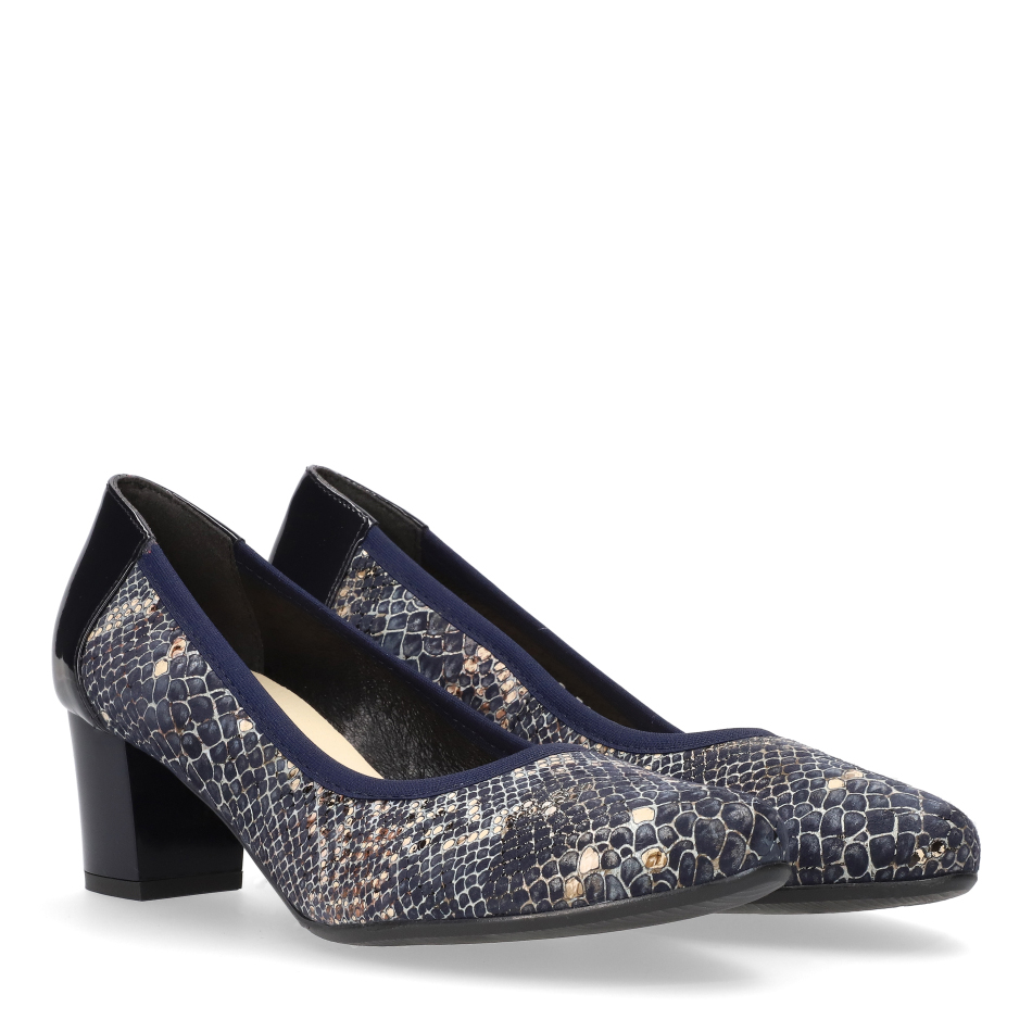  Navy blue leather pumps 5175 Bioeco by Arka