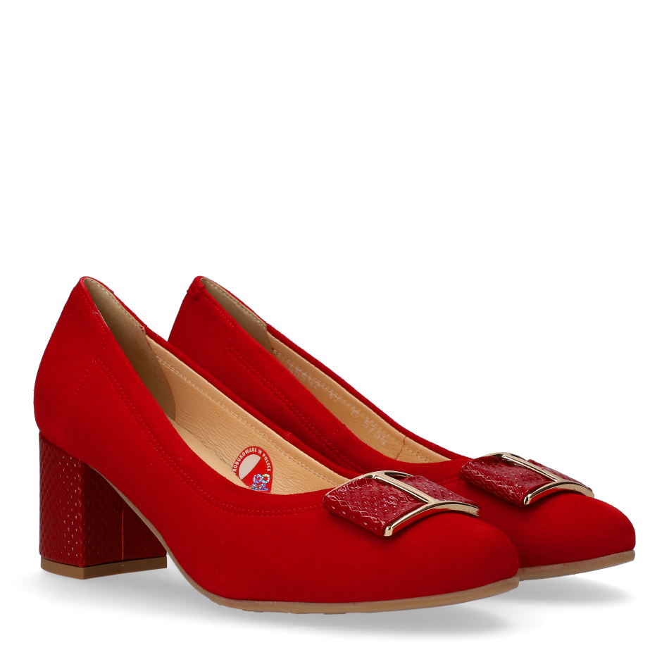  Red leather pumps 5754 Bioeco by Arka