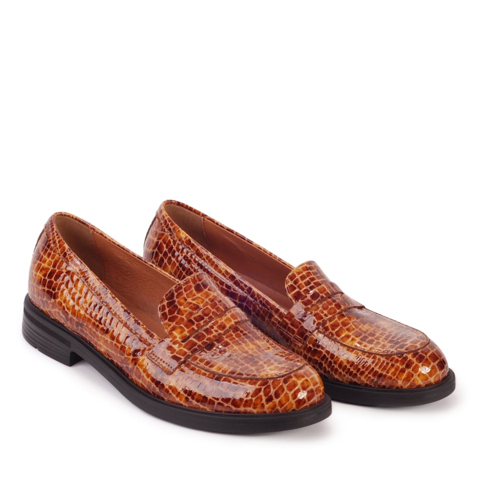  Brown leather loafers