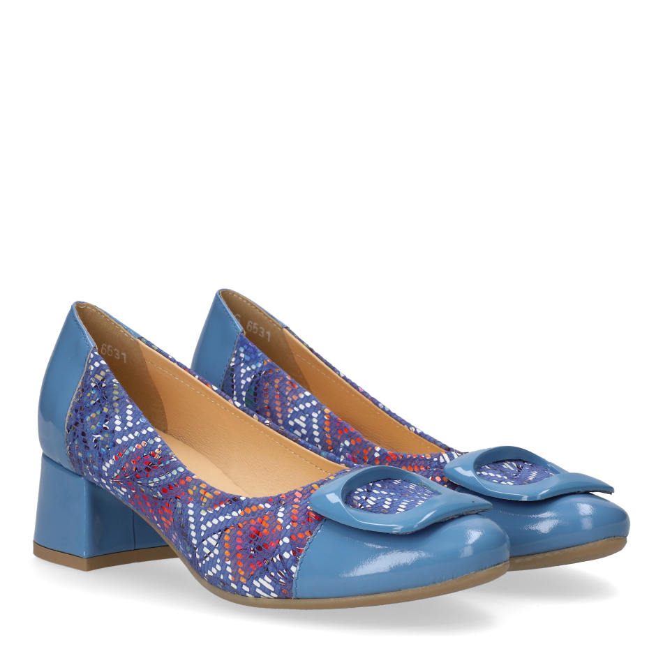  Blue Leather Pumps 6631 Bioeco by Arka