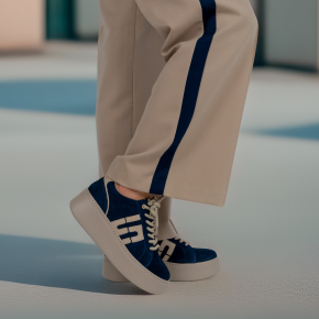  Granatowe zamszowe sneakersy 1032 Bioeco by Arka