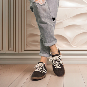  Brązowe welurowe sneakersy barefoot 1132 Bioeco by Arka