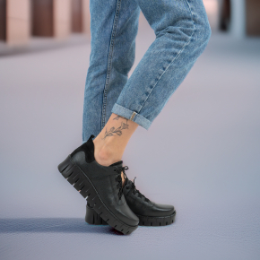  Czarne skórzane buty sportowe 1215 Bioeco by Arka