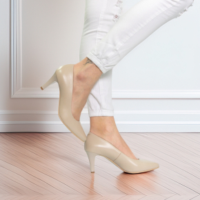  Beżowe skórzane czółenka 1904 Bioeco by Arka