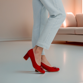  Red leather pumps 5754 Bioeco by Arka