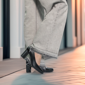  Czarne skórzane czółenka 5778 Bioeco by Arka