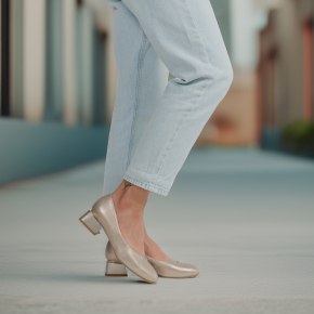  Beige Leather Pumps 6557 Bioeco by Arka