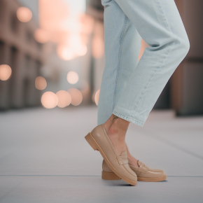  Beige Leather Loafers 6583 Bioeco by Arka