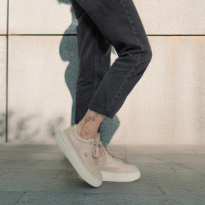  Beżowe skórzane sneakersy 6899 Bioeco by Arka