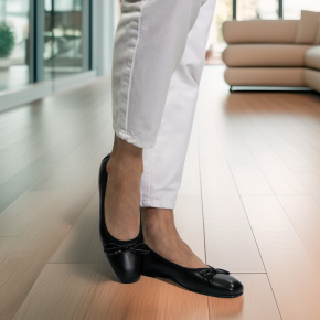  Czarne skórzane baleriny 6924 Bioeco by Arka