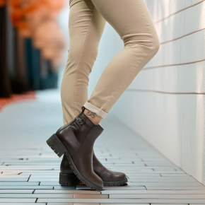  Brązowe skórzane botki 7310 Bioeco by Arka