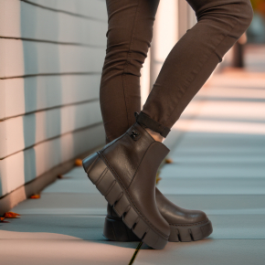  Brązowe skórzane botki 7897 Bioeco by Arka