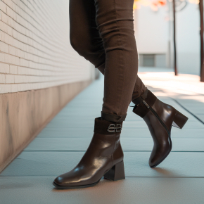  Brązowe skórzane botki 7909 Bioeco by Arka