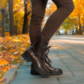  Brązowe skórzane botki 7914 Bioeco by Arka