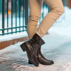  Brązowe skórzane botki 7969 Bioeco by Arka