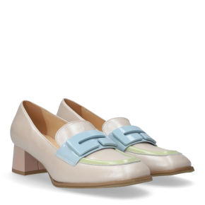  Perłowe skórzane półbuty 1013 Bioeco by Arka