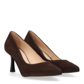  Czekoladowe welurowe czółenka 1014 Bioeco by Arka