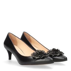  Czarne skórzane czółenka 1015 Bioeco by Arka