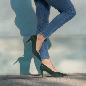  Zielone czółenka welurowe 1017 Bioeco by Arka