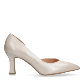  Perłowe skórzane czółenka 1048 Bioeco by Arka