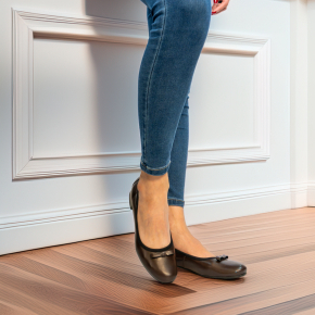  Brązowe skórzane baleriny 1052 Bioeco by Arka