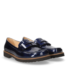  Granatowe lakierowane mokasyny Barefoot 1058 Bioeco by Arka