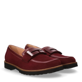  Bordowe welurowe mokasyny Barefoot 1058 Bioeco by Arka