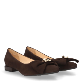  Brązowe welurowe baleriny 1078 Bioeco by Arka