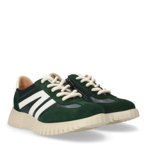  Zielone welurowe buty sportowe z zamkiem 1193 Bioeco by Arka