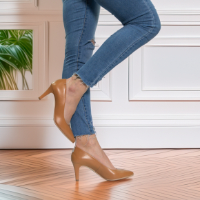  Beżowe skórzane czółenka 1904 Bioeco by Arka