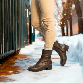  Brązowe skórzane botki 7878 Bioeco by Arka