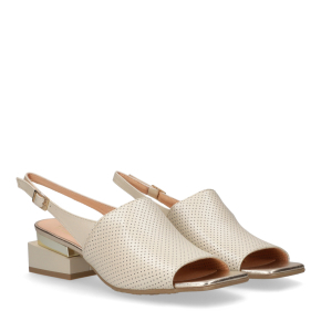  Beżowe skórzane sandały z matrycą 4091 Bioeco by Arka