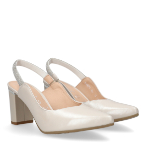  Perłowe skórzane sandały 4186 Bioeco by Arka