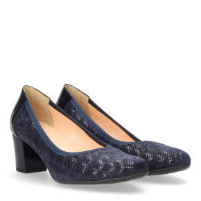  Granatowe skórzane czółenka 5175 Bioeco by Arka