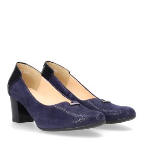  Granatowe czółenka skórzane 5756 Bioeco by Arka