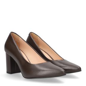  Brązowe skórzane czółenka 6010 Bioeco by Arka