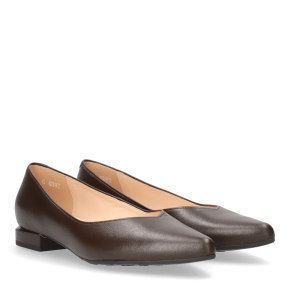  Brązowe skórzane baleriny 6092 Bioeco by Arka