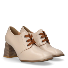  Beżowe skórzane półbuty 6274 Bioeco by Arka