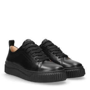  Czarne skórzane buty sportowe Bioeco by Arka 6292