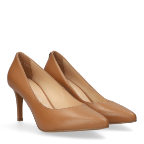  Beżowe skórzane czółenka 6383 Bioeco by Arka