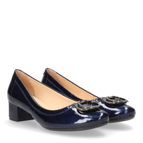  Granatowe lakierowane czółenka 6415 Bioeco by Arka