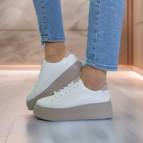  Białe skórzane sneakersy 6496 Bioeco by Arka