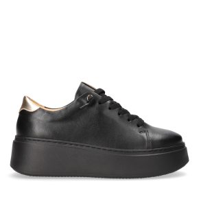  Czarne skórzane sneakersy 6496 Bioeco by Arka