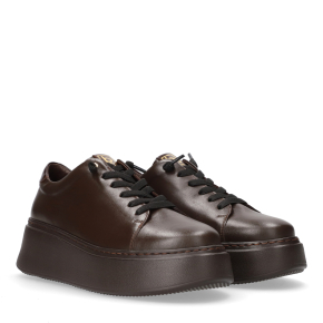  Brązowe skórzane sneakersy 6496 Bioeco by Arka