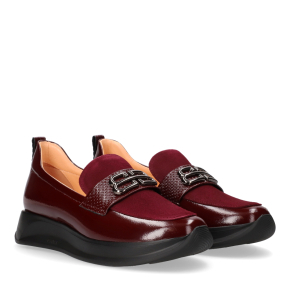  Bordowe lakierowane półbuty 6702 Bioeco by Arka